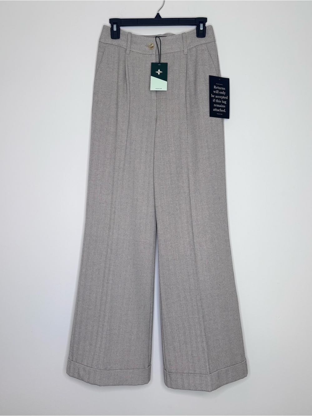 NWT Tuckernuck Gray Cuffed Wide Leg Watson Trousers Career Professional S